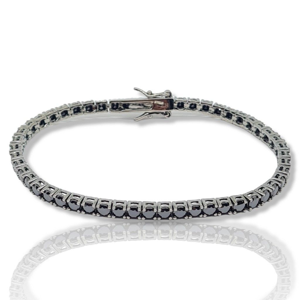 Black platinum plated silver 925º riviera bracelet 2mm (code FC005960)